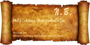Nádasy Barnabás névjegykártya